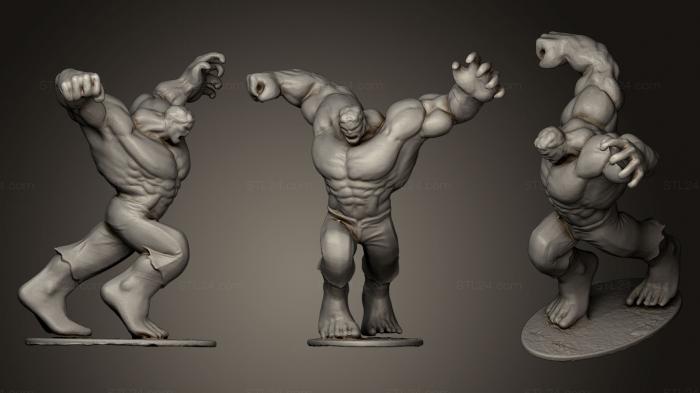 Figurines heroes, monsters and demons (Hulk, STKM_0471) 3D models for cnc